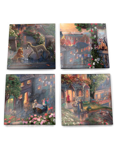 Juego de Posavasos de Vidrio Trend Setters La Dama y el Vagabundo