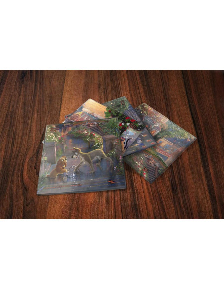 Juego de Posavasos de Vidrio Trend Setters La Dama y el Vagabundo