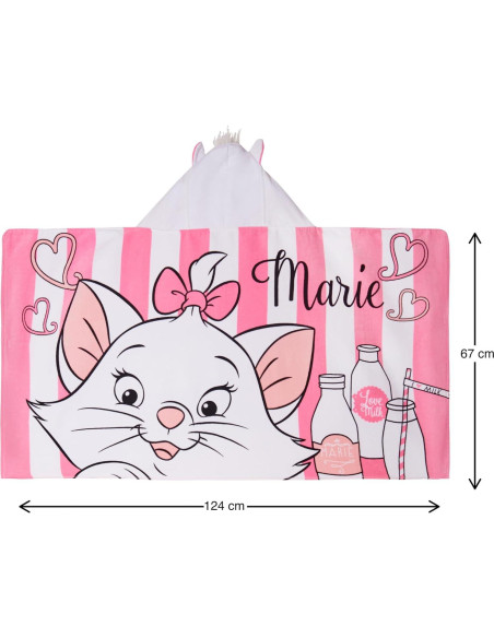 Toalla con Capucha Disney Aristocats Marie 125x75cm 100% Algodón