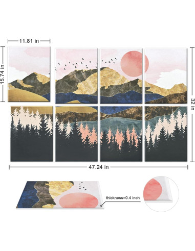 Paneles Acústicos Aislantes Autoadhesivos Tutmyrea 40x30 cm - 8 Piezas