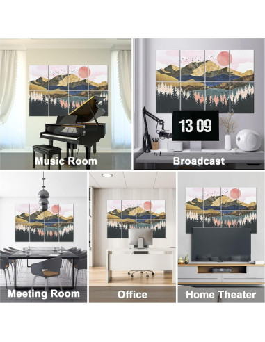 Paneles Acústicos Aislantes Autoadhesivos Tutmyrea 40x30 cm - 8 Piezas