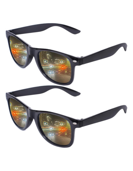 Gafas de sol retro UV400 con efecto corazón - 2 paquetes