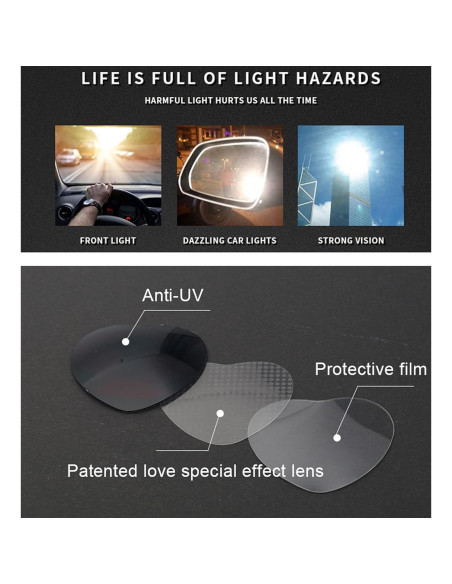 Gafas de sol retro UV400 con efecto corazón - 2 paquetes