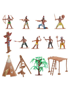 Juego de figuras indias de plástico NUOBESTY - 10.5 cm