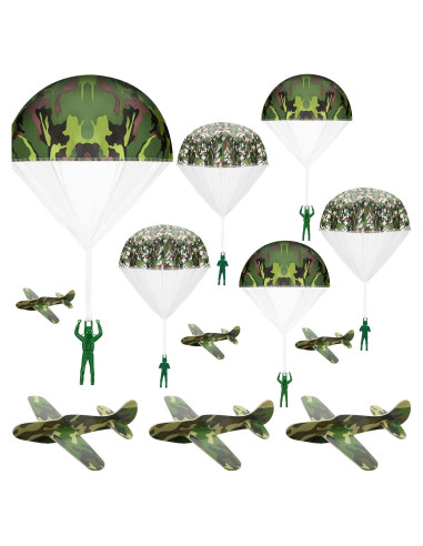 Jerify Juguetes Paracaídas y Aviones de Espuma 20 Pcs