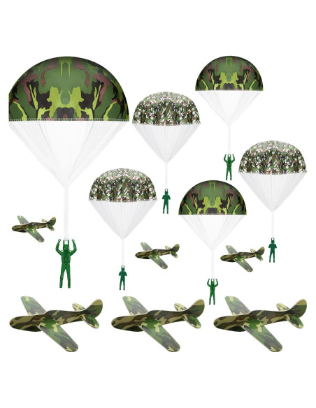 Jerify Juguetes Paracaídas y Aviones de Espuma 20 Pcs