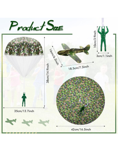 Jerify Juguetes Paracaídas y Aviones de Espuma 20 Pcs