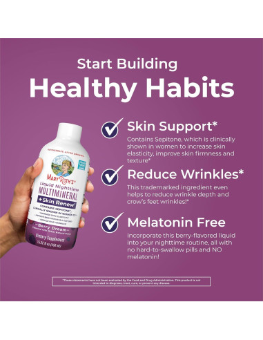 Multimineral Líquido Nocturno MaryRuth's 450ml - Sin Melatonina