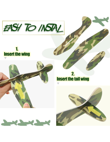 Jerify Juguetes Paracaídas y Aviones de Espuma 20 Pcs