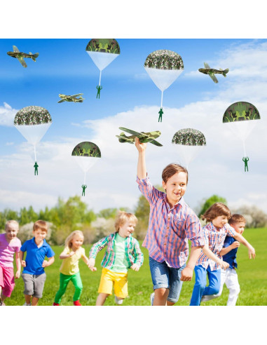 Jerify Juguetes Paracaídas y Aviones de Espuma 20 Pcs