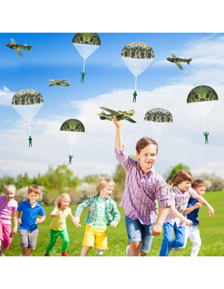 Jerify Juguetes Paracaídas y Aviones de Espuma 20 Pcs