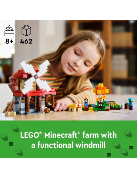 LEGO Minecraft La Granja del Molino de Viento 21262 - Juguete 462 Piezas