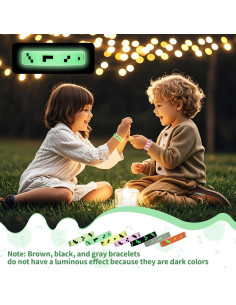 Pulseras de Silicona RUISUER 28 Piezas Brillan en la Oscuridad 2