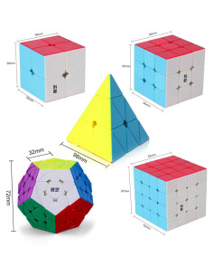 Conjunto de Cubos Rápidos Roxenda 2x2 3x3 4x4 Megaminx y Pirámide 2