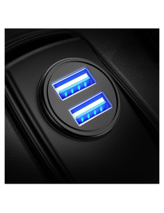 Cargador de Coche AINOPE USB Doble 4.8A Metal Negro