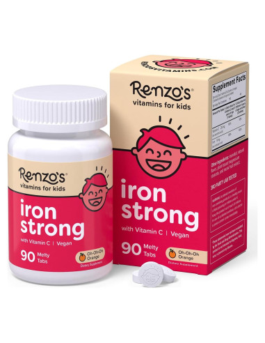Suplemento de Hierro Vegano Renzo para Niños 90 Tabletas