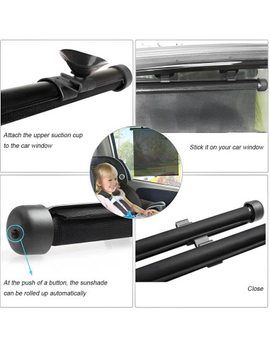 2 Sombrillas para Ventanas de Auto Zpana 40x45cm Protección Solar