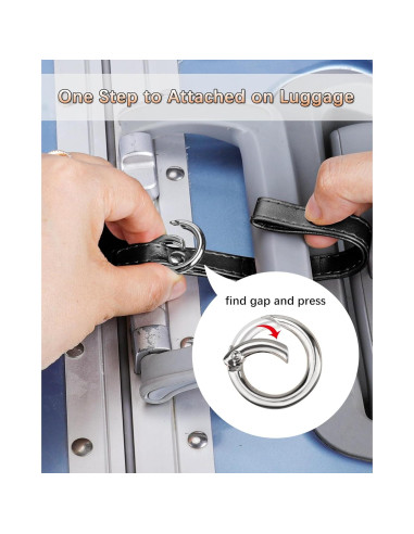 Etiquetas de Equipaje Teskyer - Paquete de 3 de Cuero PU Negro