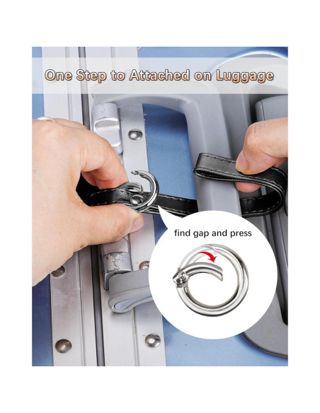 Etiquetas de Equipaje Teskyer - Paquete de 3 de Cuero PU Negro