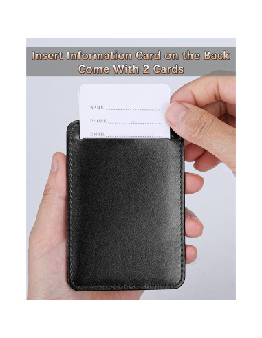 Etiquetas de Equipaje Teskyer - Paquete de 3 de Cuero PU Negro