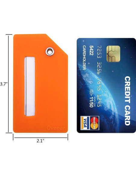 5 Etiquetas de Equipaje de Silicona Ovener Naranja con ID 5 Etiquetas de Equipaje de Silicona Ovener Naranja con ID
