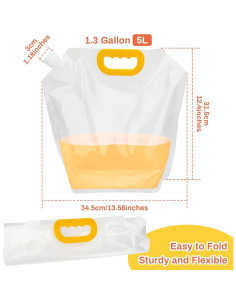 Contenedor de Agua Plegable Omoojee 4-Pack 5L A Prueba de Fugas 2