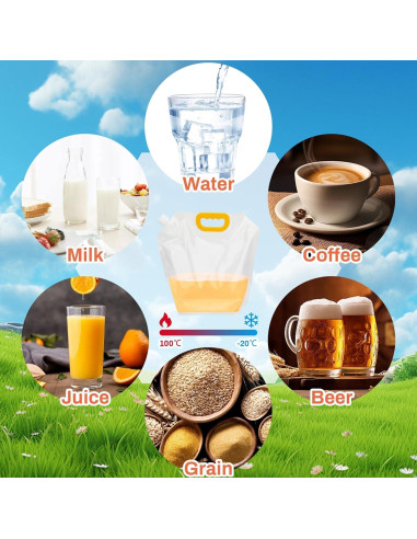 Contenedor de Agua Plegable Omoojee 4-Pack 5L A Prueba de Fugas