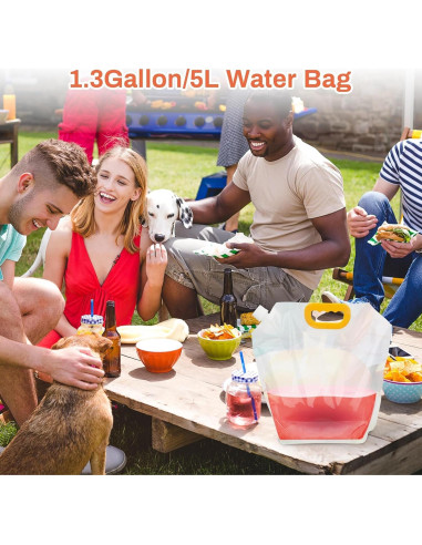 Contenedor de Agua Plegable Omoojee 4-Pack 5L A Prueba de Fugas