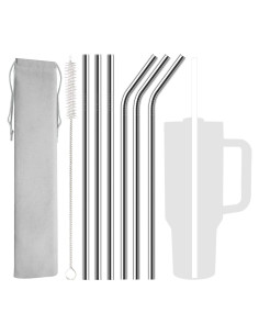 Paquete de 6 Pajillas Reutilizables Acero Inoxidable UDOGI 30.99 cm