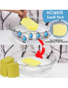 Paquete de 10 esponjas de celulosa JINCLEAN para lavar 2