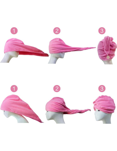 Toalla de Secado para Cabello Microfibra POLYTE 30.5x71 cm - 2 Piezas Gris Oscuro