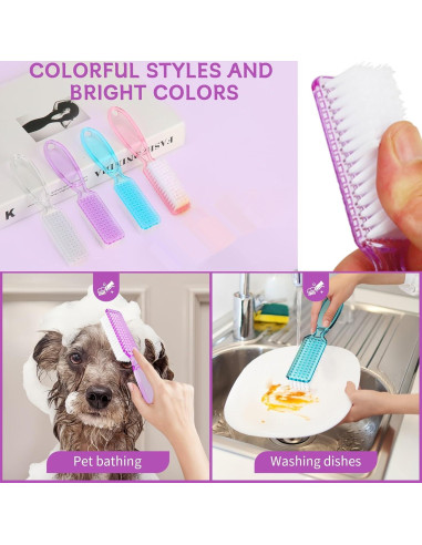 12 Cepillos de Limpieza de Uñas SQULIGT Rosa Claro