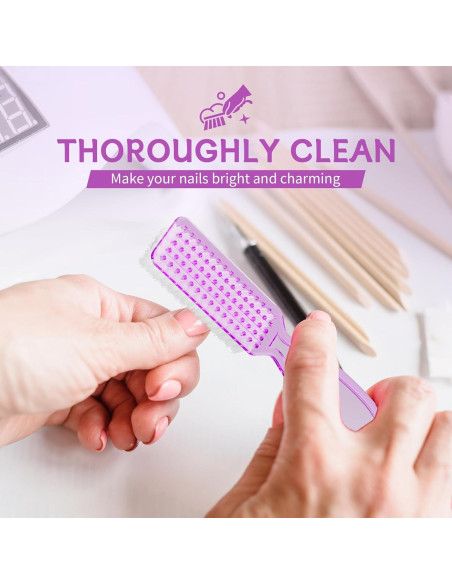 12 Cepillos de Limpieza de Uñas SQULIGT Rosa Claro