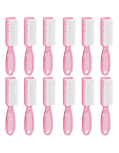 12 Cepillos de Limpieza de Uñas SQULIGT Rosa Claro