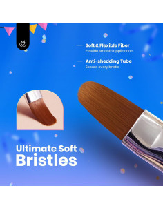 Juego de Pinceles de Arte de Uñas Beetles 6 Pcs Profesional 2