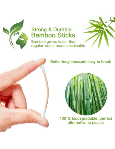 Bastones de Algodón Orgánico EYXFormula 1000 Piezas Doble Punta