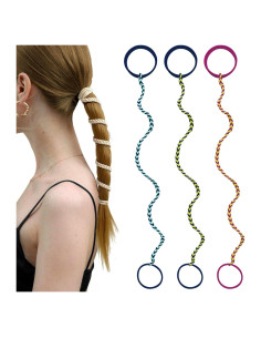 3 Lazos de Cabello Espirales SISYOUP Coloridos 40.64 cm