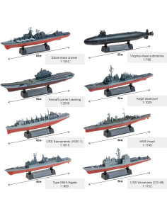 Juego de 8 Modelos de Buques de Guerra 4D - Kit de Ensamblaje 2