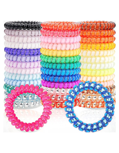 40 Lazos para el Cabello en Espiral JOYOYO - Colores Vivos
