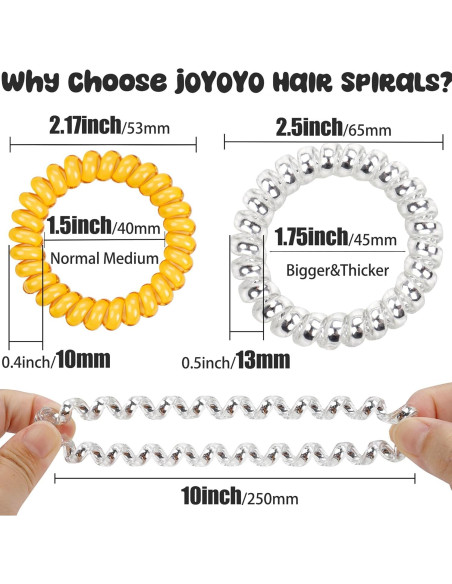 40 Lazos para el Cabello en Espiral JOYOYO - Colores Vivos