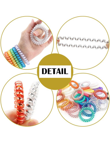 40 Lazos para el Cabello en Espiral JOYOYO - Colores Vivos