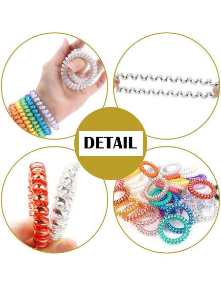 40 Lazos para el Cabello en Espiral JOYOYO - Colores Vivos
