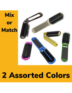 Cepillo de Pelo Plegable ALAZCO con Espejo Compacto 20.32 cm 2