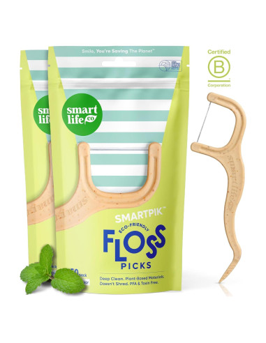 Palillos de Hilo Dental Biodegradables SmartLifeco - 100 Unidades Menta