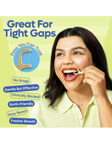 Palillos de Hilo Dental Biodegradables SmartLifeco - 100 Unidades Menta