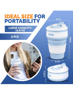 Taza Plegable Reutilizable VIKROM 350ml a Prueba de Fugas 2