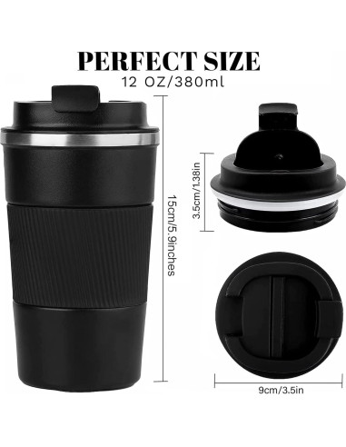 Taza de Café de Viaje YINBAOGE 355 ml Acero Inoxidable Aislada