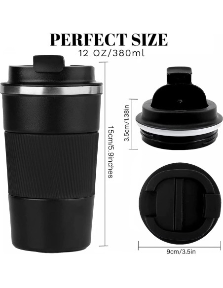 Taza de Café de Viaje YINBAOGE 355 ml Acero Inoxidable Aislada