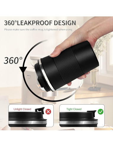Taza de Café de Viaje YINBAOGE 355 ml Acero Inoxidable Aislada