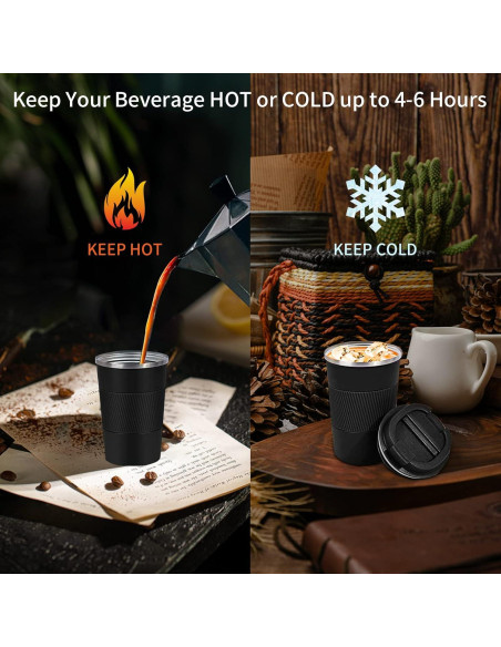 Taza de Café de Viaje YINBAOGE 355 ml Acero Inoxidable Aislada